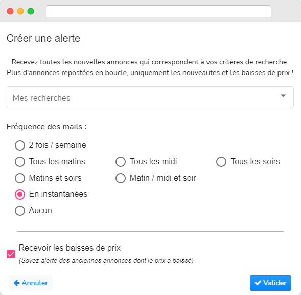 alerte mail moteur immobilier